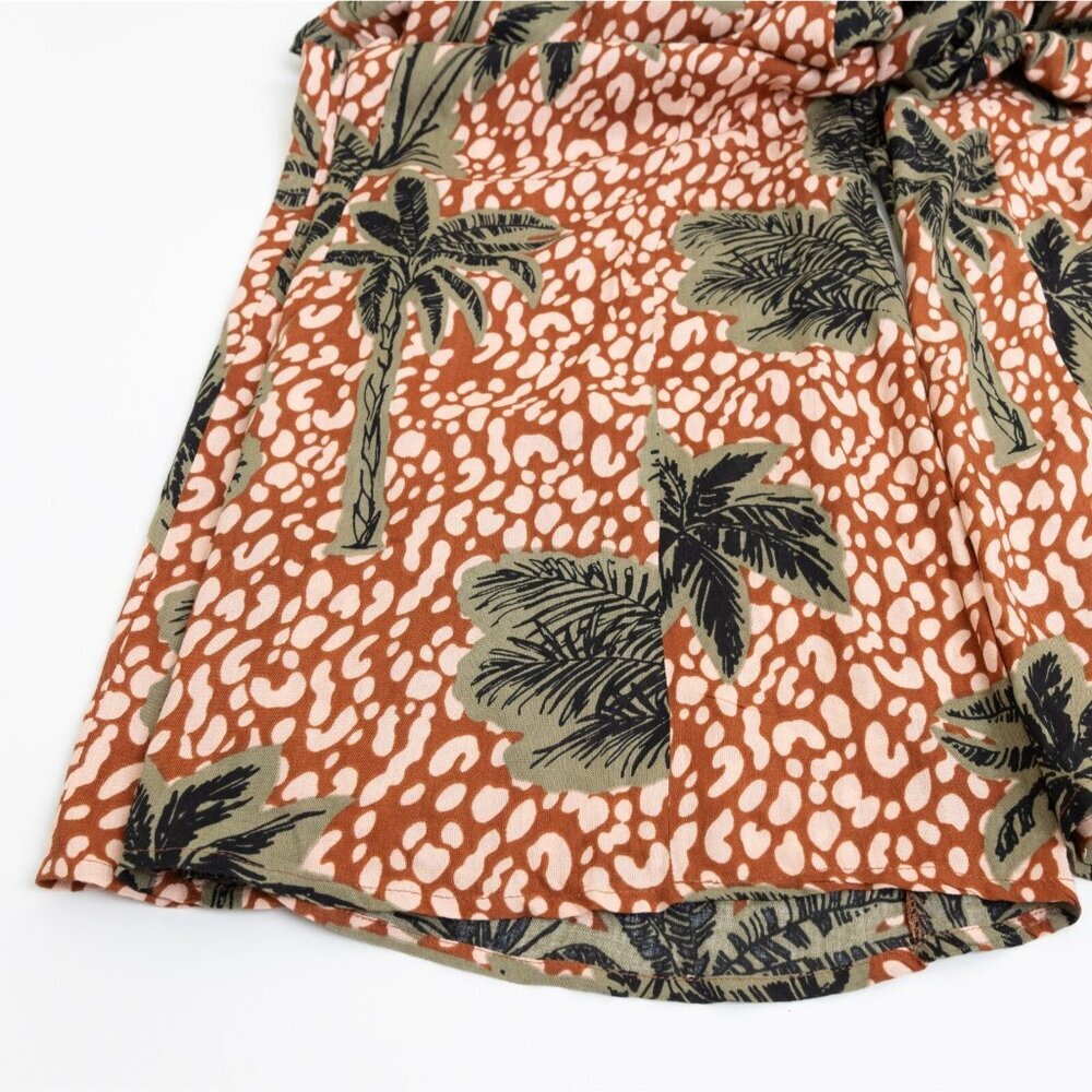 True Destinations Flare Pants Beach Coverup Wide Leg Tropical Palm Trees Small - Picture 8 of 11
